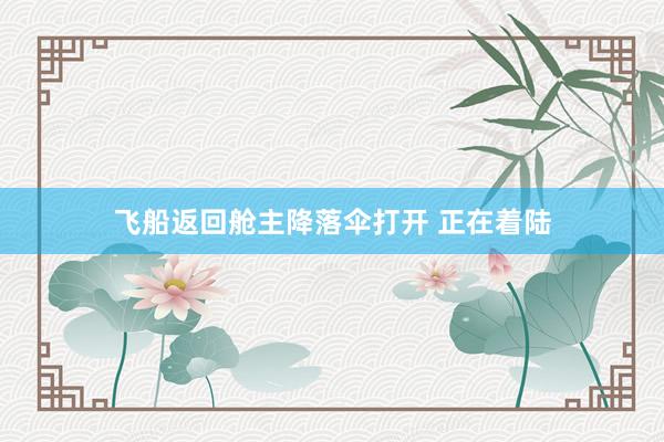 飞船返回舱主降落伞打开 正在着陆