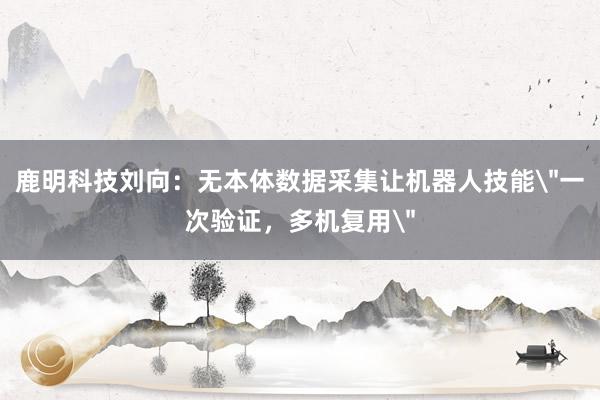 鹿明科技刘向：无本体数据采集让机器人技能＂一次验证，多机复用＂