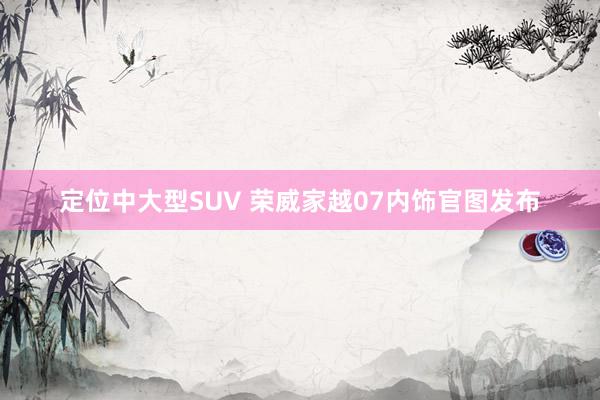 定位中大型SUV 荣威家越07内饰官图发布