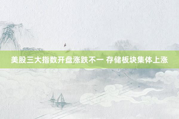 美股三大指数开盘涨跌不一 存储板块集体上涨