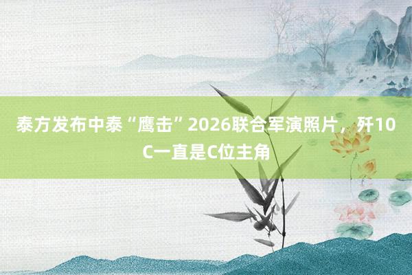 泰方发布中泰“鹰击”2026联合军演照片，歼10C一直是C位主角