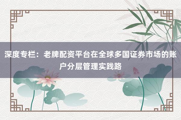 深度专栏：老牌配资平台在全球多国证券市场的账户分层管理实践路