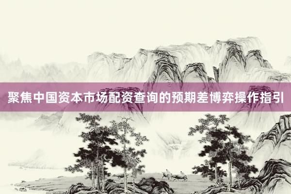 聚焦中国资本市场配资查询的预期差博弈操作指引