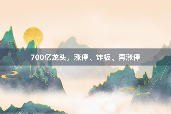 700亿龙头，涨停、炸板、再涨停