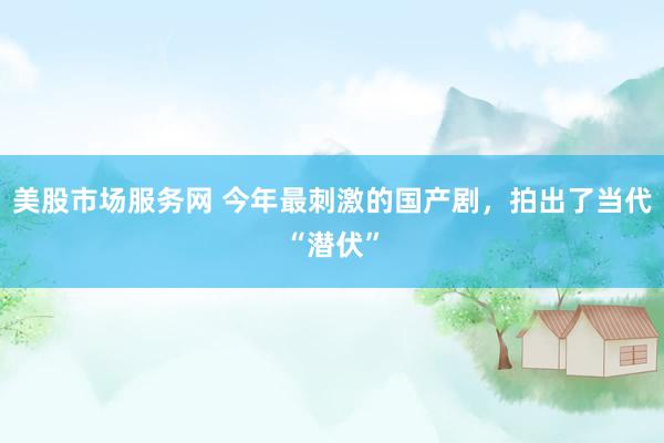 美股市场服务网 今年最刺激的国产剧，拍出了当代“潜伏”