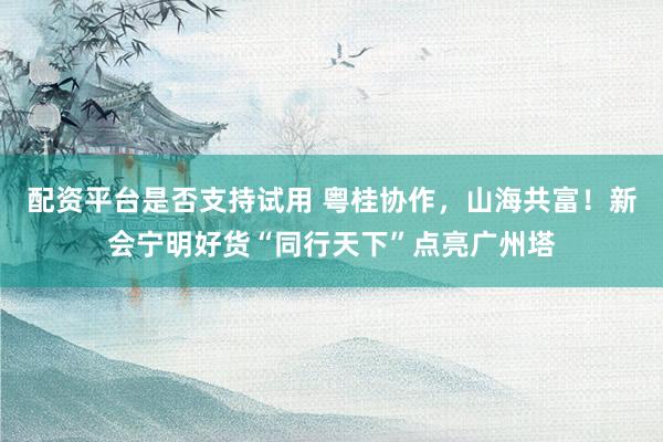 配资平台是否支持试用 粤桂协作，山海共富！新会宁明好货“同行天下”点亮广州塔