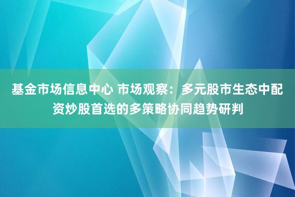 基金市场信息中心 市场观察：多元股市生态中配资炒股首选的多策略协同趋势研判