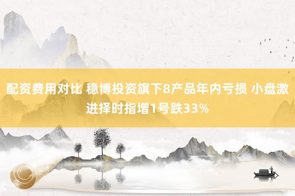 配资费用对比 稳博投资旗下8产品年内亏损 小盘激进择时指增1号跌33%