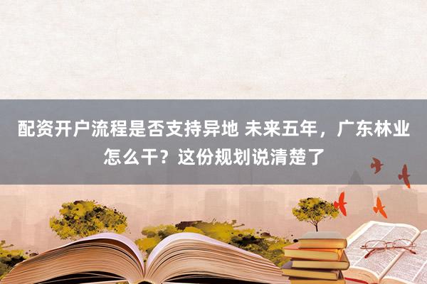 配资开户流程是否支持异地 未来五年,广东林业怎么干?这份规划说清楚了