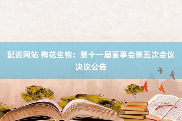 配资网站 梅花生物：第十一届董事会第五次会议决议公告